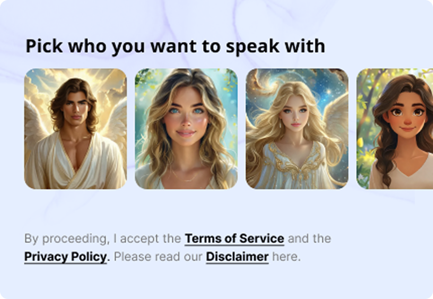 Screenshot showing different AI personas to choose from