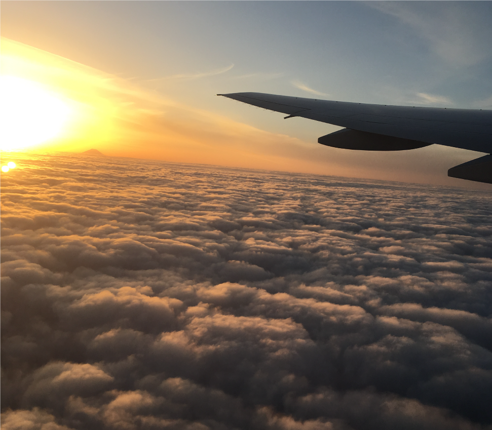 Sunrise from airplane